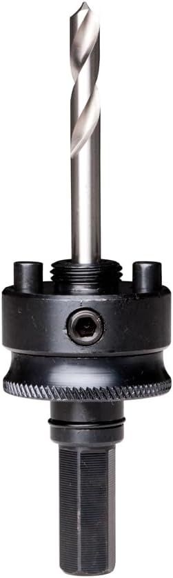 Starrett A2 Hole Saws Arbor - 32-210mm Quick Hitch Screw Thread Hex Shank Arbor with 6.35mm High-Speed Steel Pilot Drill - Quick Change Mandrel