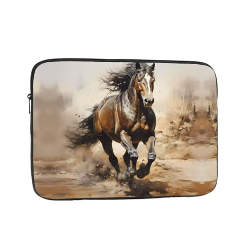 Western Horse Laptop Sleeve Case 15 Inch Suitable For Notebook Computer Tablet Traveling Carrying Simple Case