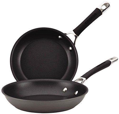 Circulon Momentum Hard-Anodized Nonstick Twin Pack 8-1/2-Inch and 10-Inch French Skillets - Gray