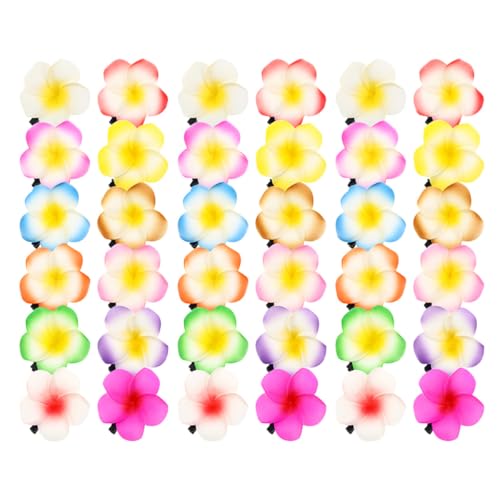Horquillas de plumeria de 6 cm y pinzas pequeñas de flores para accesorios de cabello de niña