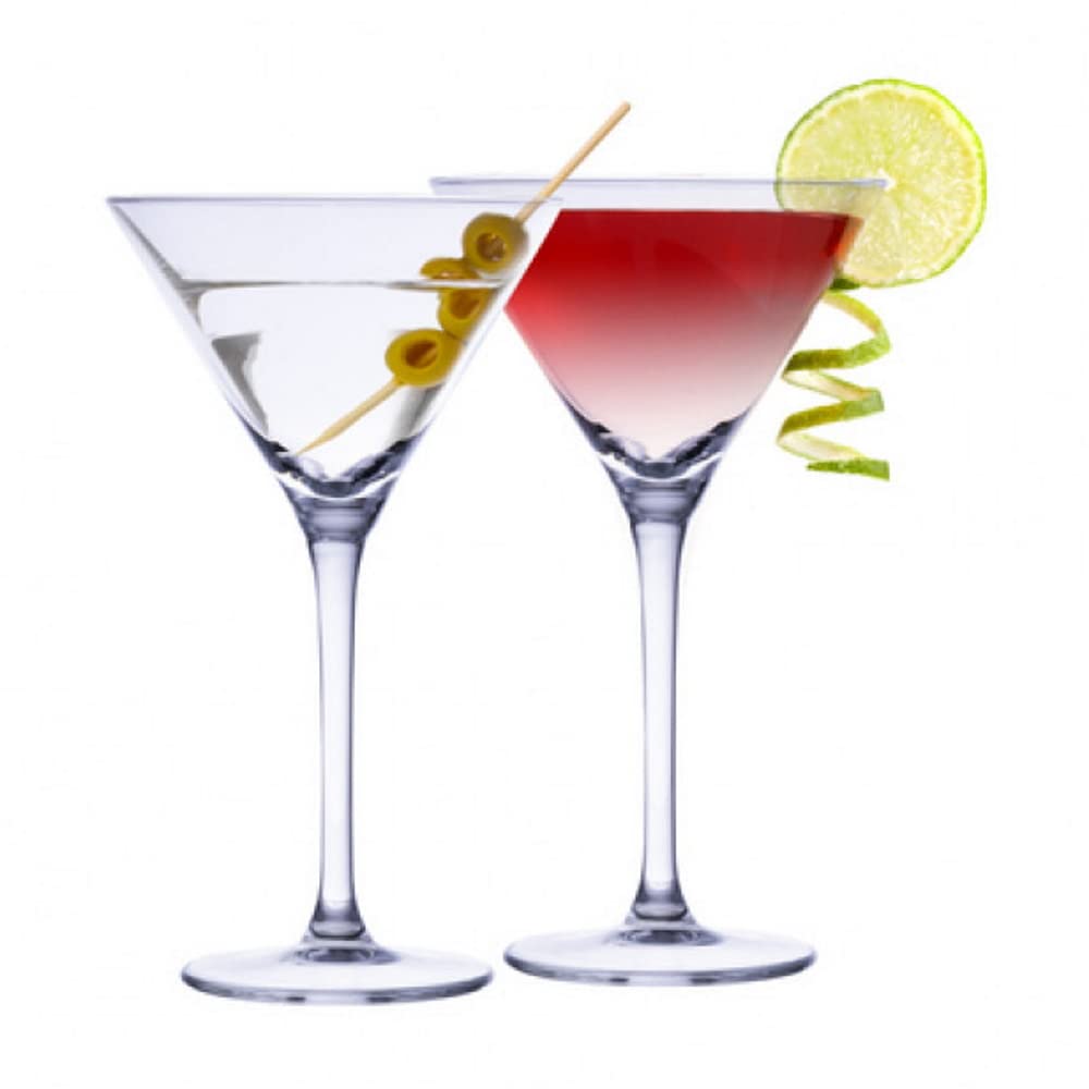 Set di 4 bicchieri da Martini da 220 ml, per cocktail, Martini, feste, a forma di V, classici, Martini, moctail, espresso, bevande fredde, bicchieri da portata per feste, bar, ristoranti, pub