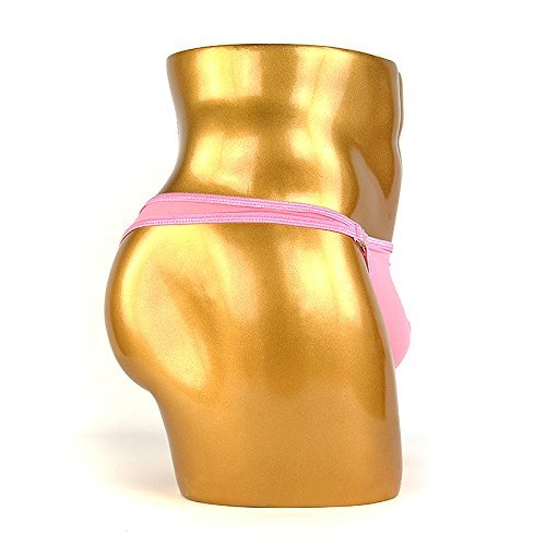 Wenmei Men's Bikini Boxer Briefs Trip Thongs G-String Milk Silk Underwear Shorts (Pink) #TOP3