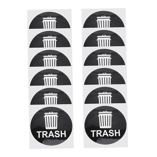 Gogogmee Recycle Sticker for Trash 12pcs Adhesive Trash Can Labels PVC Material Easy to Apply Waterproof for Decor Random Style