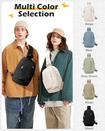 Image of Small Black Sling Crossbody Backpack Shoulder Bag for Men Women