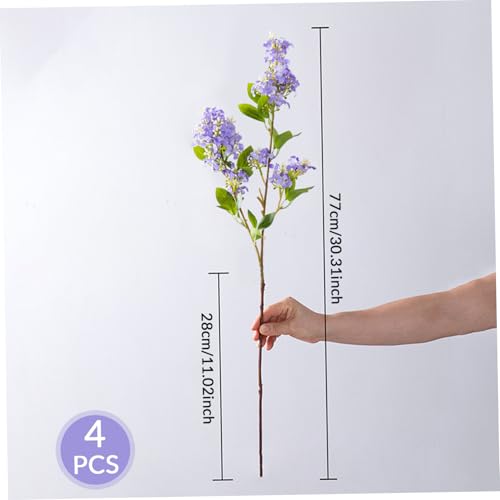 Flores lilas artificiales realistas que solucionan la decoración de jarrones altos 4