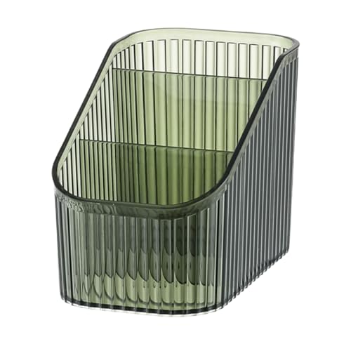 OIWTLIFE Cosmetic Display Case 3 Slot Makeup Brush Holder Cosmetic Brushes Container for Vanity, Bathroom Countertop,Green