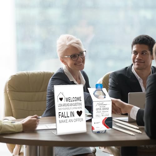 Eersida 151 Pcs Open House Supplies for Real Estate Include 1 Open House Signs Large 50 Water Bottle Name Tag 50 Real Estate Feedback Notepad Sign 50 Retractable Ballpoint Pens (White,Classic Style) - Image 7