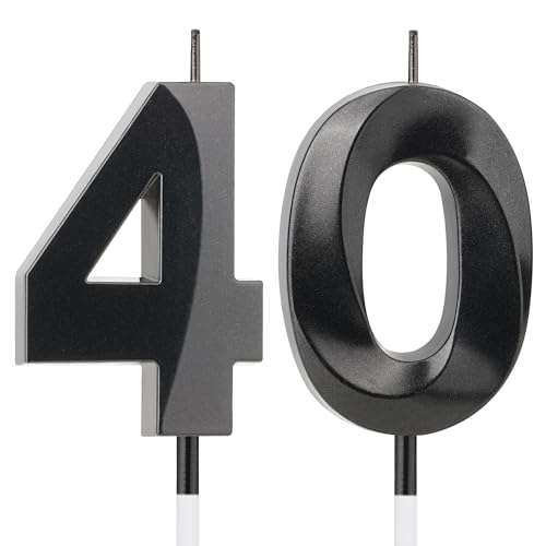 YEAAGE Black Number 40 Candles 40th Birthday Decorations for Women & Men