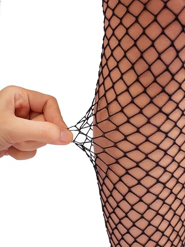 Image of Sacina Set 2 Pairs of Black High Fishnet Thigh Stockings, Black Stockings for Women, Gothic Accessories