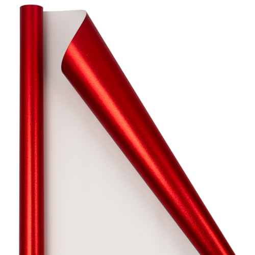 JAM Paper Gift Wrap - Glitter Wrapping Paper - 25 Sq Ft - Red Glitter - Roll Sold Individually