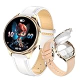 JALVDE 2 in 1 Smart Watches with Earbuds for Women, 1.27' Waterproof Fitness Tracker Watch with Wireless Earphone Compatible for Android iOS with Sports Monitor Sleep Female Cycle