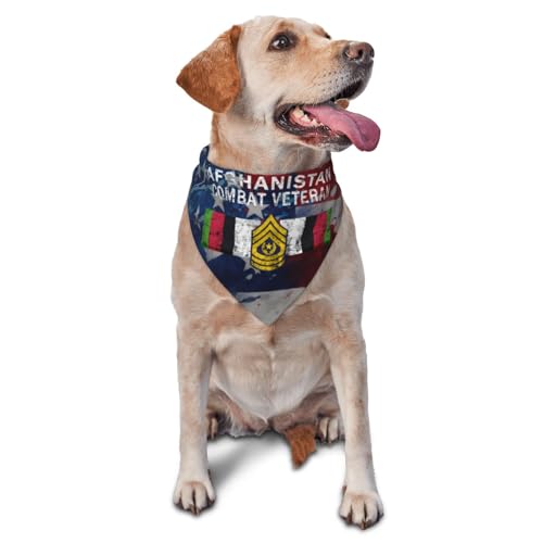 UsArmy CommandSergeantMajor Afghanistan Combat Veteran Dog Scarf Pet Bandana Cat Pet Bibs