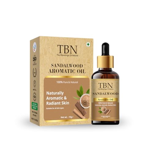 Image of TBN 100% Pure and Natural Sandalwood Essential Oil For Skin and Bathing | Used in Diffusers, Soap Making, Fragrance, Spiritual Rituals - 15ML