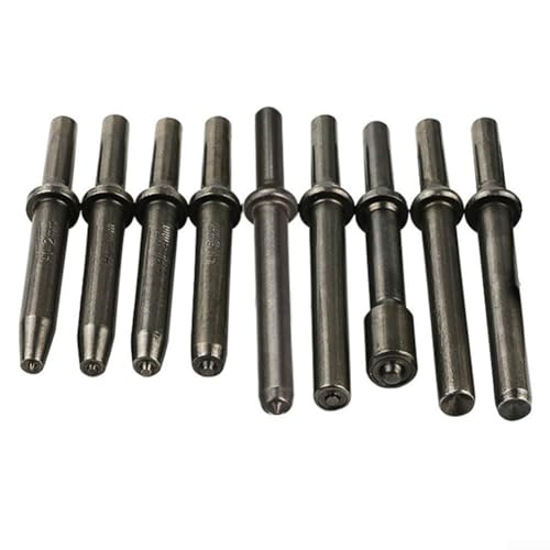 Herramienta profesional de cabeza de remache neumática, 1 martillo de aire con variedad de cinceles para aplicaciones semihuecas y sólidas (cabeza semihueca de 8 mm)