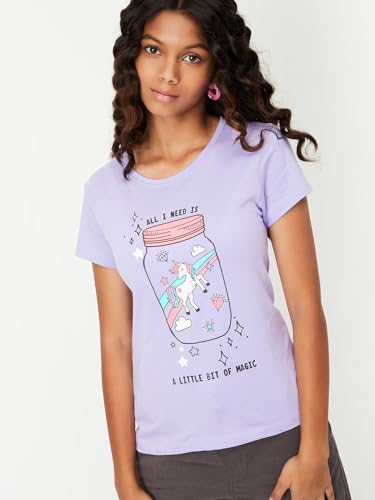 Image of Max Girl's Cotton Regular Fit Graphic Printed T-Shirt - Pack of 3