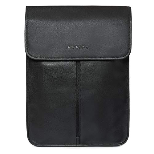 AWALDO Hemdentasche aus Leder I Für den Transport von Hemden I Business Hemdtasche Organizer mit Falthilfe (Schwarz)