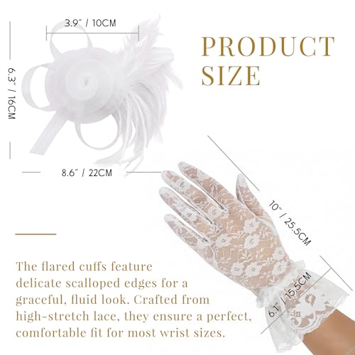 Image of DRESHOW Fascinators Hats for Women Tea Party Fascinator Hats Vintage 50s Headwear Cocktail Wedding Church Derby Hat