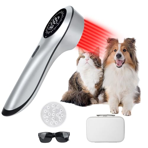 Hand Held Dog Red Light Therapy Device for Cat Pet at Home, Veterinary NIR Red Light Treament Machine 808nm & 650n, Portable LLLT Physiotherapy Equipment Animal Labrador Newfoundland Puppy Horse