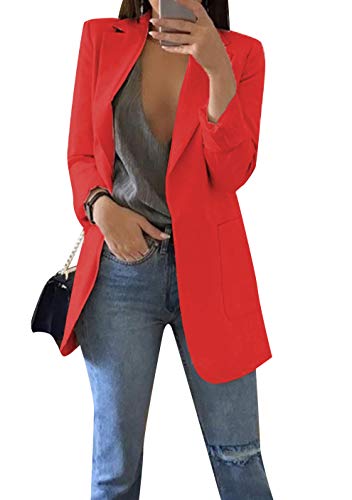 Image of Women Casual Loose Fit Long Sleeve Blazer Cardigan Fashion Plus Size Work Blazer