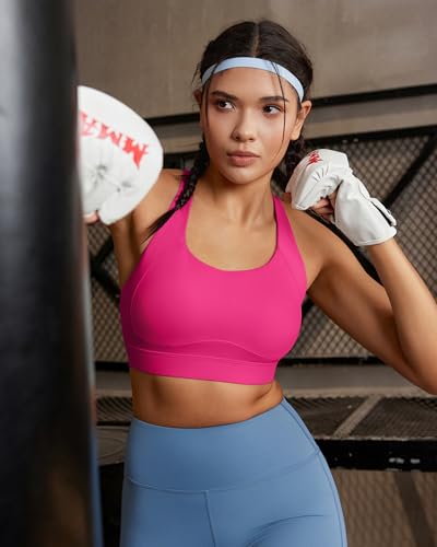 Image of RUNNING GIRL Sports Bras for Women High Support, Adjustable Straps High Impact Racerback Bra with Hook Closure Molded Cup
