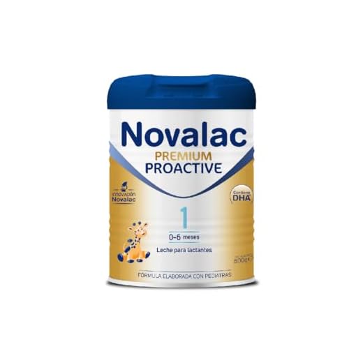Novalac Premium Proactive 1 Leche de Iniciación para lactantes 0-6 Meses. Contribuye al Desarrollo Normal y del sistema inmunitario del Bebé. Fórmula Elaborada con Pediatras rica en DHA - 800 g