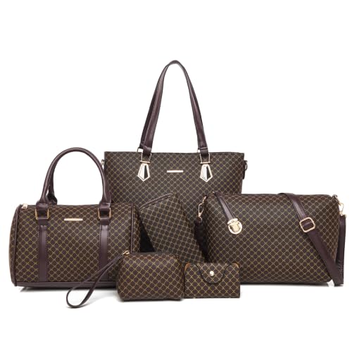 Image of OTMIPIML Purses and Handbags for Women Synthetic Leather Tote Crossbody Bags Satchel Purses Set 6pcs | Set