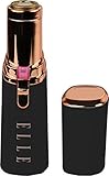 Elle Painless Hair Remover - Built-in LED Light, Removes Lip, Chin, and Cheek Hair, Suitable for All Skin Types (Black)