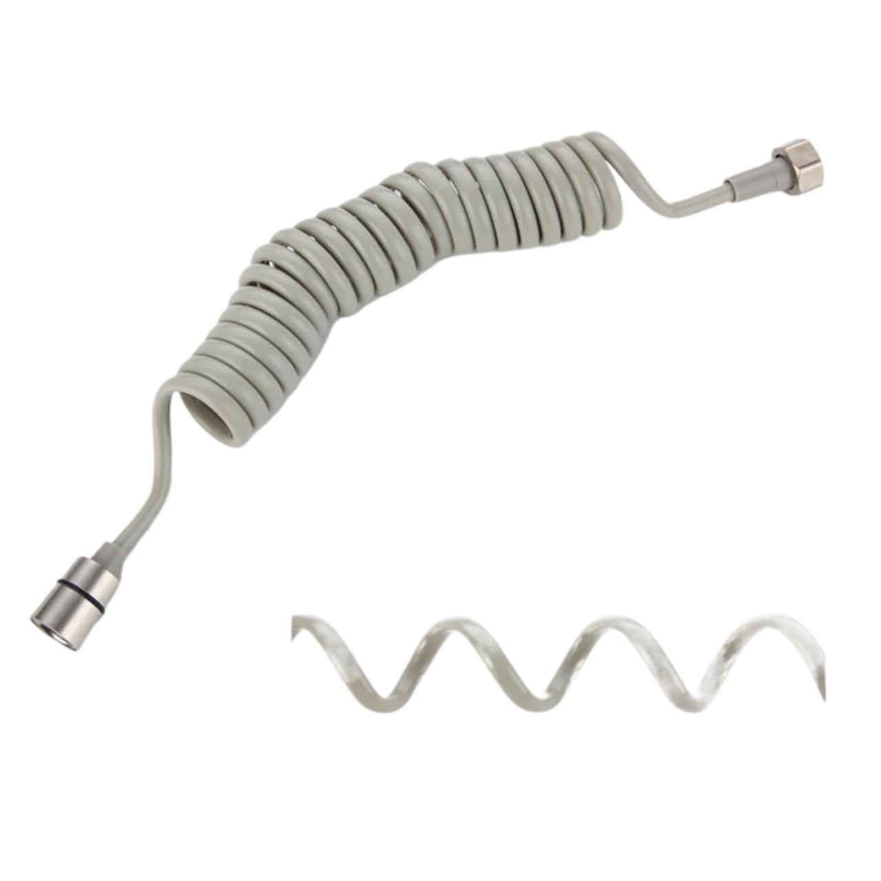 Flessibile 2 m in acciaio inox tubo doccia G1/2, design a spirale, connettore doccia grigio, perfetto per aggiornamenti del bagno domestico, durevole e facile da installare