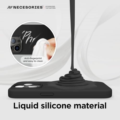 Image of Liquid Silicone Case Compatible for iPhone 13 Pro Max Black | Slim Back Cover | Soft Touch Bumper | Shockproof Drop Protection | Microfiber Cloth Inside | Sleek Solid Design