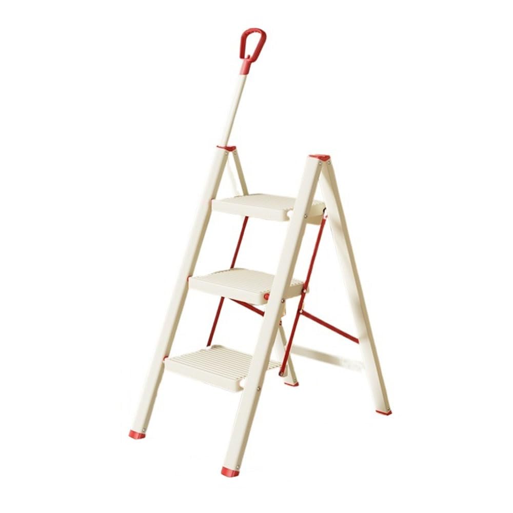 Yinj9562fg One Color Steps Household Foldable A-Frame 3-Step Ladder Telescopic Handrail Wide Pedals Flower Stand Storage Climbing Steps Ladder