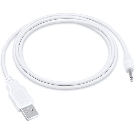 White USB Charger Cable for Vibrating Toys: Refreshing Fun