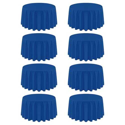 RestfulGlow 8 Pack Royal Blue Round Tablecloth 120 Inch by RestfulGlow - Used condition - US$59.43