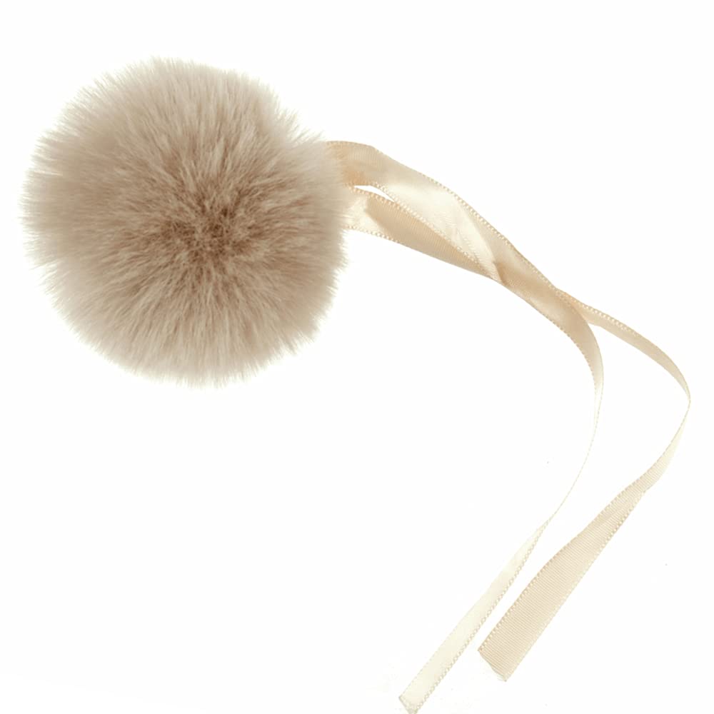 Natural Large 6cm Faux Fur Pom Pom for Decorations & Crafts