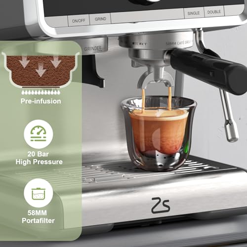 GarveeTech - Premium-Kaffeemaschine mit 2,8 l Wassertank, 1450 W, Espressomaschine mit 20 Riegel und Fother-Milch, Barista-Set, perfekt für Cappuccino, Latte und Macchiatos 5 GarveeTech - Premium-Kaffeemaschine mit 2,8 l Wassertank, 1450 W, Espressomaschine mit 20 Riegel und Fother-Milch, Barista-Set, perfekt für Cappuccino, Latte und Macchiatos