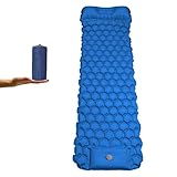 SMUJER Isomatte Camping Selbstaufblasend Schlafmatte mit Kissen und Fußpumpe,Ultraleicht Tragbar Camping-Luftmatratze wasserdicht Isomatte Outdoor, für Zelte,Rucksackreisen,Wandern, Blau