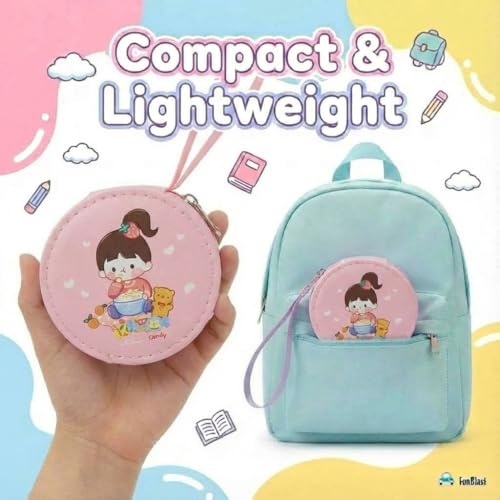 Image of FunBlast Round Coin Pouch for Kids - Cute Cartoon Design Mini Purse, Multipurpose Coins Pouch, Small Zipper Wallet for Kids & Girls, Kawaii Coin Bag (PinkRandom)