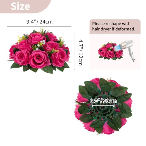 Image of NUPTIO Flower Ball for Table Centerpieces: Hot Pink Artificial Rose