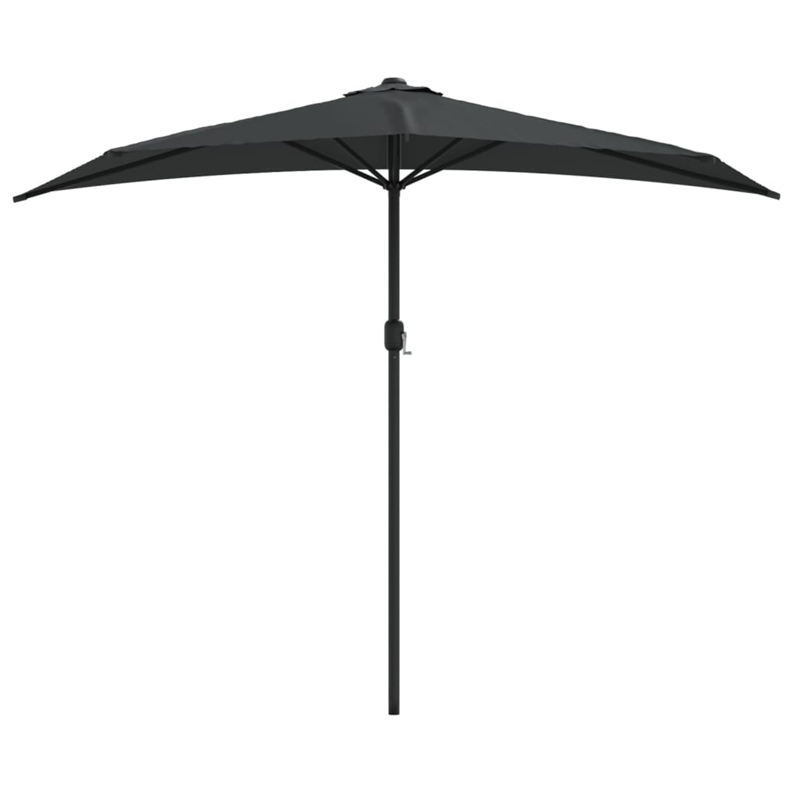 Homgoday Sombrilla de balcón semicircular Palo Aluminio Gris 270x144 cm Sombrilla de Jardín,Protección UV Sombrilla Jardín Grande Orientable Jardín Parasol Balcón