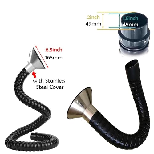 Bras d'extraction flexible avec vanne réglable et cap 1m - 6