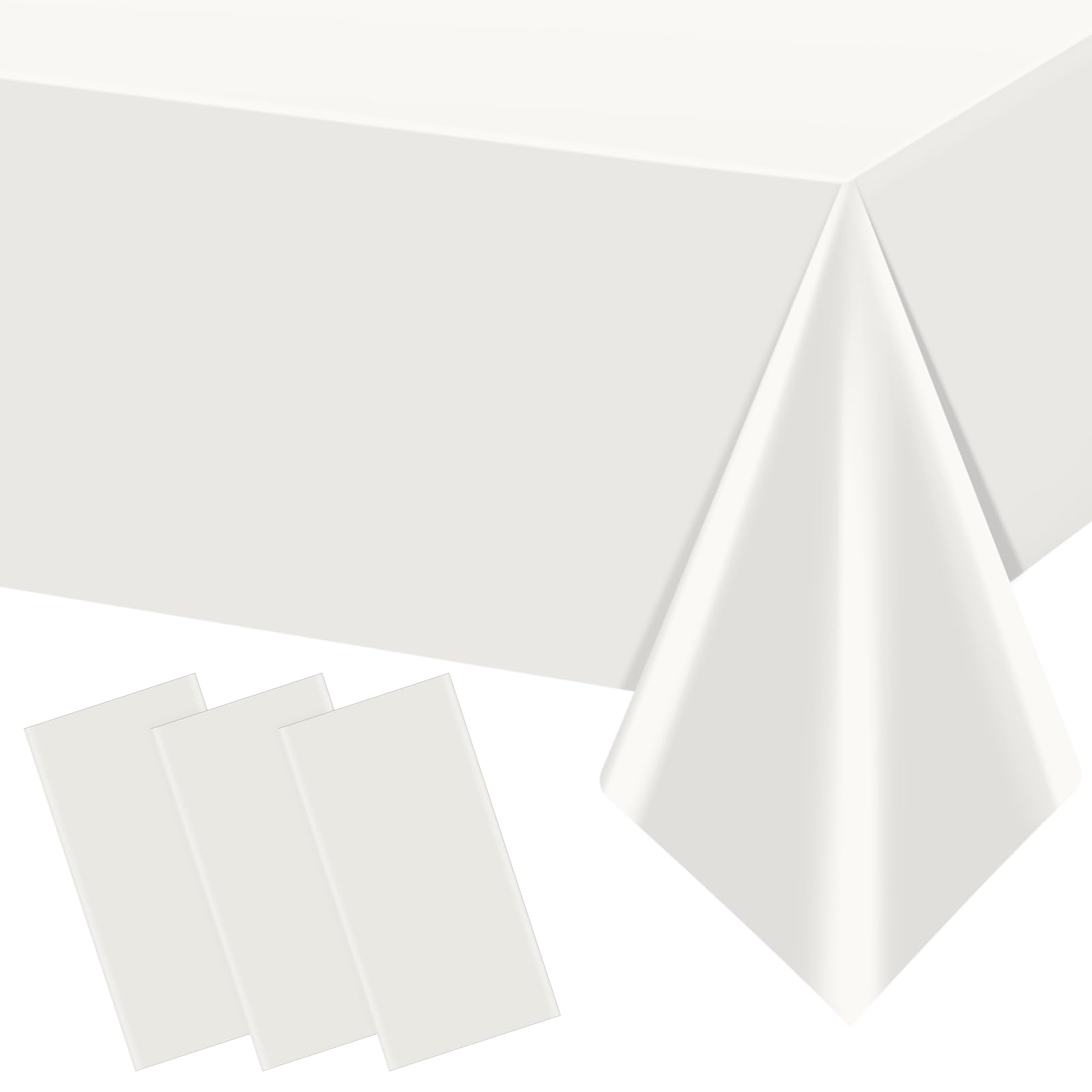 Nappe plastique blanche rectangulaire jetable anti-salissure pour grande table de fête