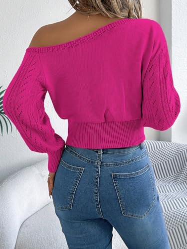 Sexy Shoulder Hollow Out Knit Sweater Autumn Long Sleeve Tops Womens Fashion Casual Pullover Sweaters3