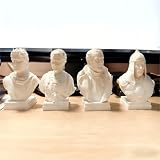 Dytartzx Ensemble de Quatre Statues de Grands conquérants, bustes Classiques imprimés en 3D d'Alexandre Le Grand, Jules César, Napoléon Bonaparte et Gengis Khan, décorat