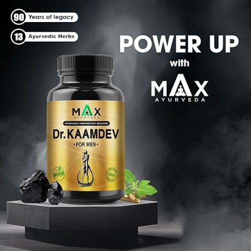 Image of Max Ayurveda Dr. Kaamdev Capsules for Men (30 Capsules) - 100% Vegan and GMP Certified | Stamina, Power and Energy Booster