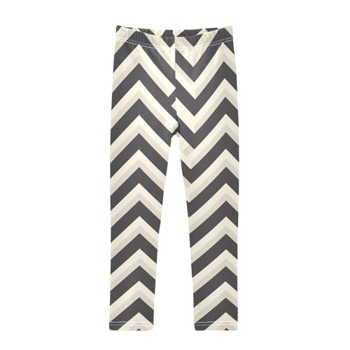 Black and White Stripes Kids Girl's Legging Stretchy High Waisted Workout Pants Exercise