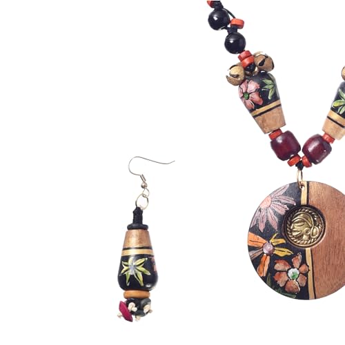 Image of AAKRITI ART CREATIONS Handcrafted Women's Jewelry Set - Ethnic Necklace and Earrings, Fashion Accessories for Special Occasions & Celebrations