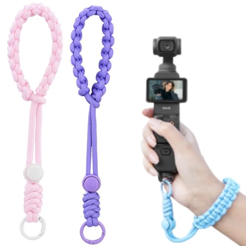 Ferbao Wrist Hand Strap for DJI Osmo Pocket 3,Camera Protective Hand Strap Accessories (pink+purple)