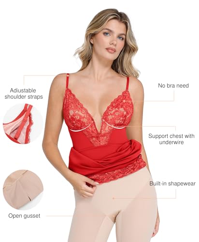 Image of Popilush Brown Corset Lace Shapewear Dress Deep V Bodycon Midi Dresses for Women Satin Drape Slip Club Party Night Out
