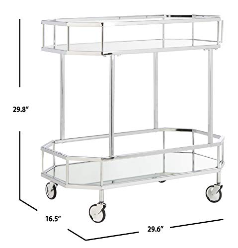 Safavieh Silva Bar Cart, Silver/Mirror #TOP5