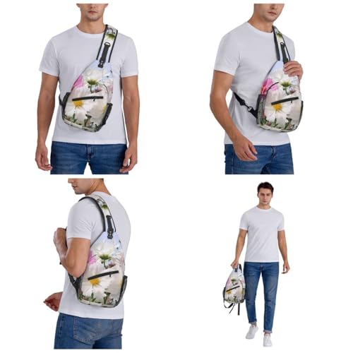 Bolso Cruzado Floral Negro para Hombre y Mujer miniatura 7