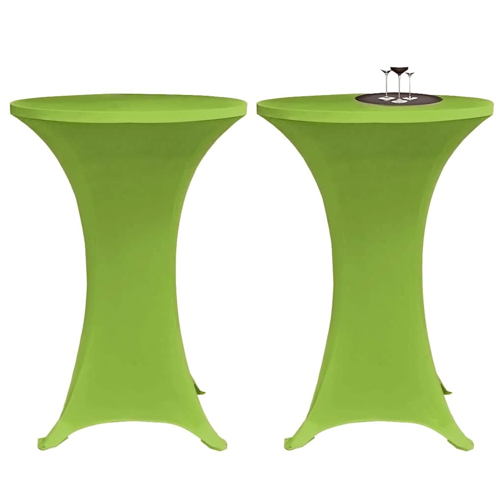 4er Set Stretch Tischhussen für Stehtische 60 cm Durchmesser, Elastische Stehtischhusse für Empfänge, Hochzeiten und Partys, Apfelgrün